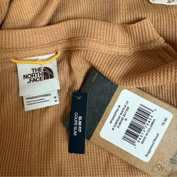 The North Face | Women's Sunpeak Waffle Knit Top w/Thumbholes - Almond Butter, M - Picture 4 of 13
